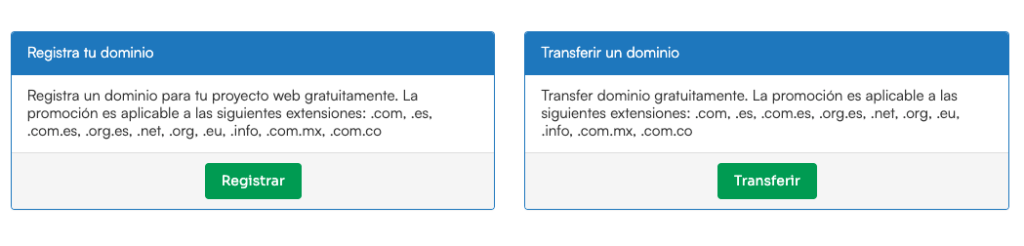 Registrar nombre de dominio con Webempresa