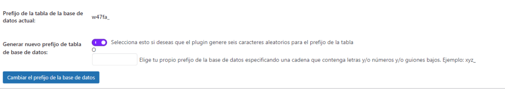 Cambiar nombre base de datos con All In One WP Security & Firewall