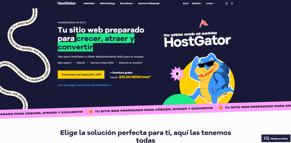 Página web HostGator México