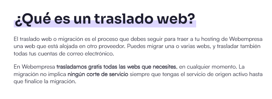 Traslado web de Webempresa