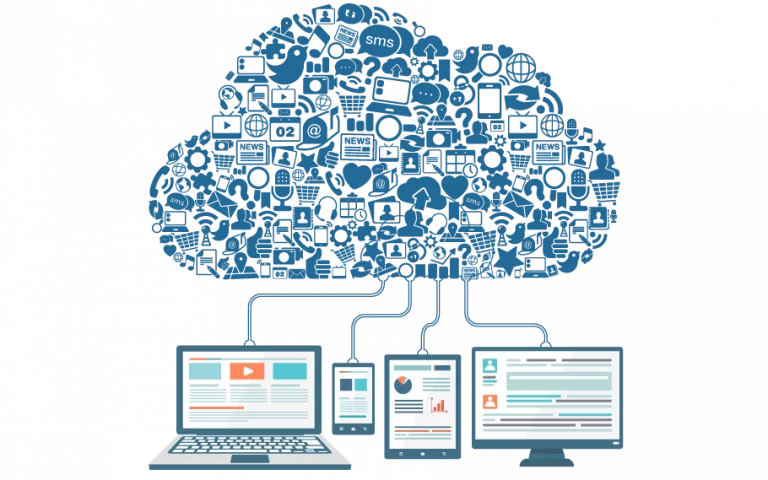 computadoras conectadas a cloud hosting