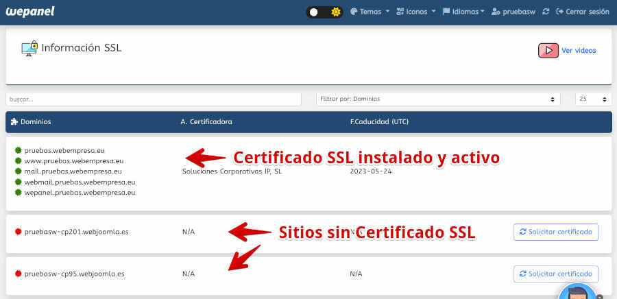 Confirmar HTTPS con Webempresa