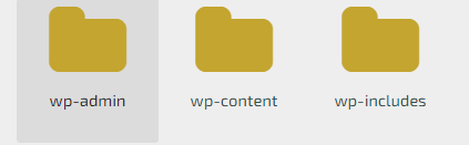 Archivos wp-admin, wp-content, y wp-includes.