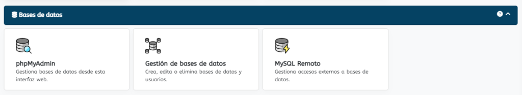 Gestión base de datos de WordPress